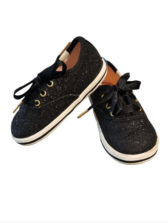 Kate Spade X Keds Black Glitter Crib Sneakers Baby ✨