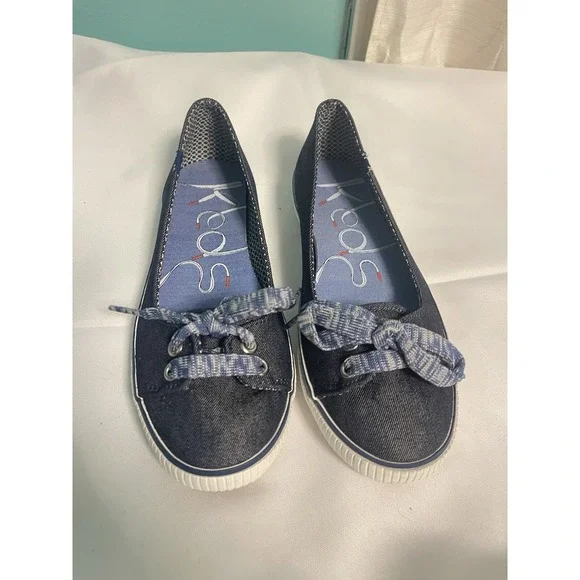 Keds Seaside Canvas Navy/White‎ Slip-On Canvas Flats Size 6.5 BinC