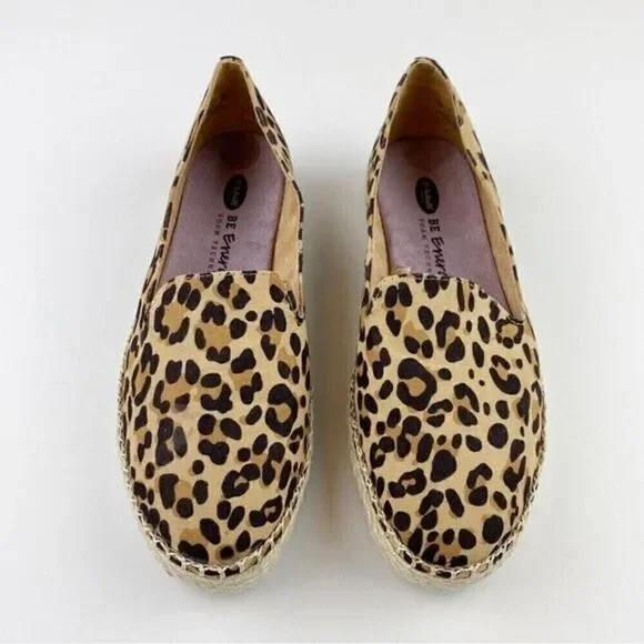 Dr. Scholl's Find Me Animal Print Slip-On Espadrilles Loafers Leopard Size 8