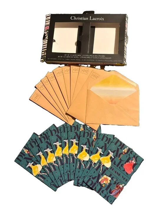 Christian Lacroix Thank you Stationary set 4x6 9 NOTECARDS 10 ENVELOPES LEFT