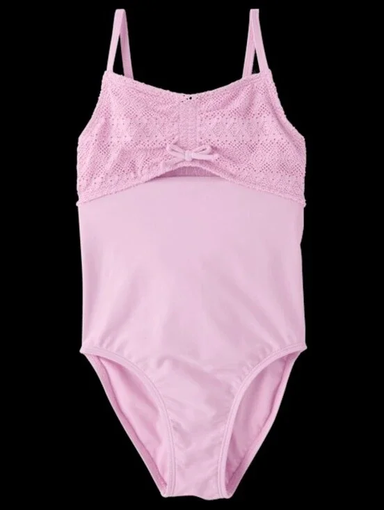 Children's Place Girls Crochet-Top One-Piece Swimsuit
