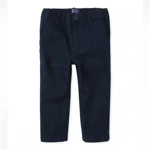 Toddler Boys Uniform Stretch Straight Chino Pants - New Navy