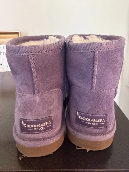 Koolaburra Kids Purple Suede Shearling-Lined Boots