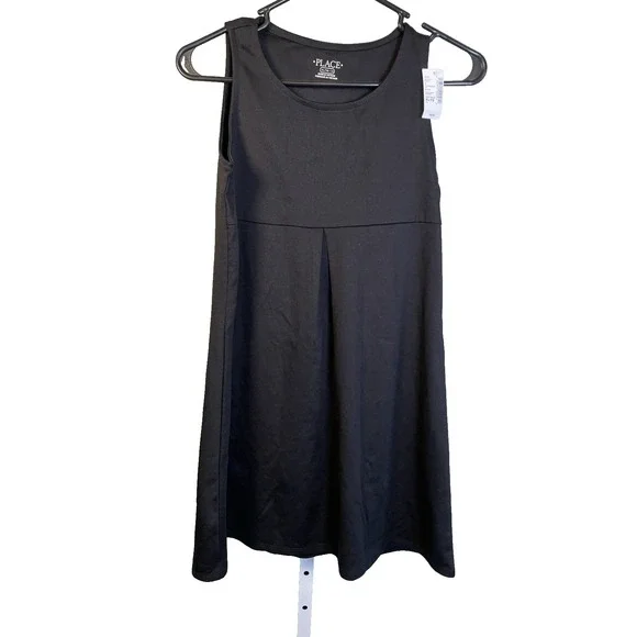 NEW Children's Place Girls Black dress XL Minimalist Classic Sleeveless Sundress