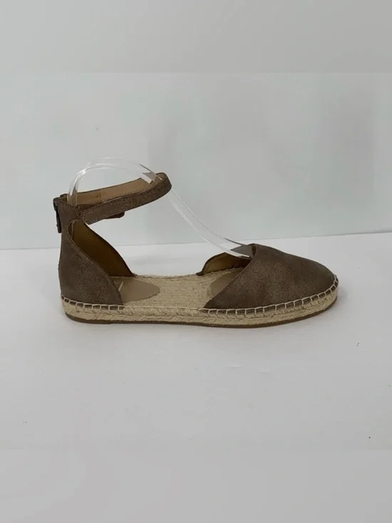 Eileen Fisher Lala Espadrille sandal shoe bronze leather ankle strap flat 8.5