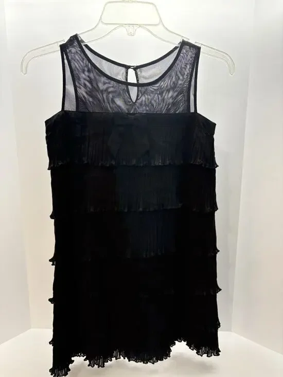 The Children’s Place Girls Size 10 Black Tiered Pleated Dress Mesh W/ Bow