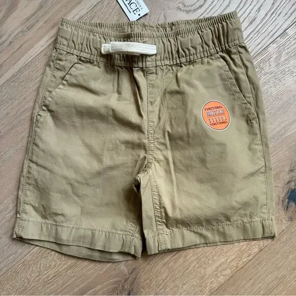 NWT Children Place Elastic Waist Shorts Beige 5T