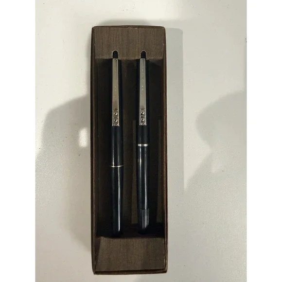 2 PAPER MATE Papermate Powerpoint Malibu Black Ballpoint Pen‎ NOS E