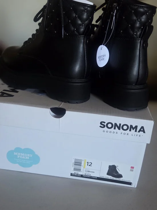 SONOMA Black Quilted Combat Boots