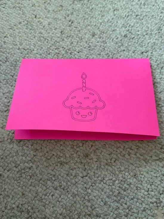 Cute Pink Cupcake Birthday Card Diy