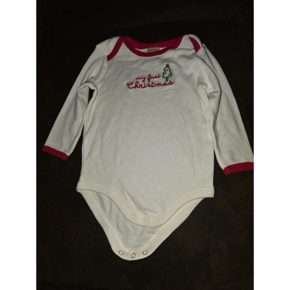 Gymboree outlet holiday shop my 1st Christmas bodysuit onsie 3 6‎ months