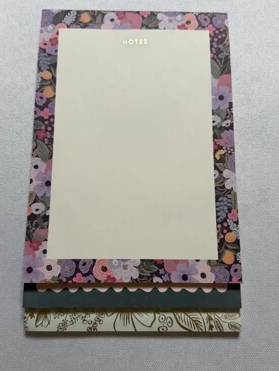 Rifle Paper Co. Garden Party Tiered Notepad Notes, To Do, This Week Gold Foil
