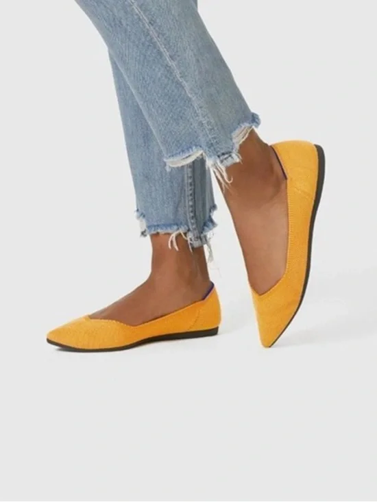 Rothy's The Point Flats RETIRED Marigold Yellow Classic Women’s Size 10