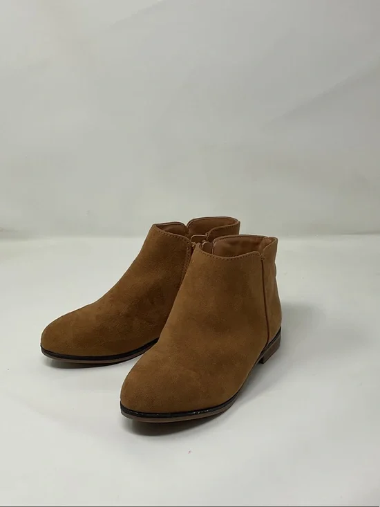 Cat & Jack Booties Chestnut Brown Suede Kids Ankle Boots 12 toddler little girl