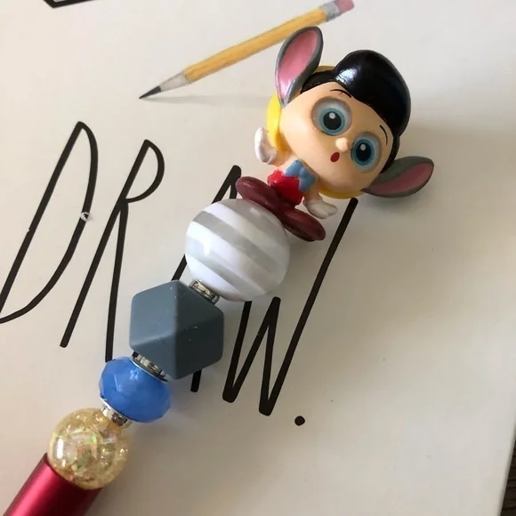 Disney Doorables: Pinocchio: Pinocchio with donkey ears handmade beaded pen