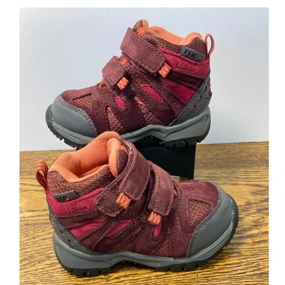 LL Bean Toddler 8 Trail Model Waterproof Hiking Boots Burgundy Red 507454