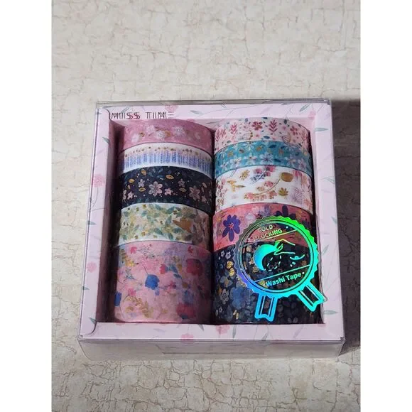 Floral Multicolor Washi Tape Box Flowers Kawaii