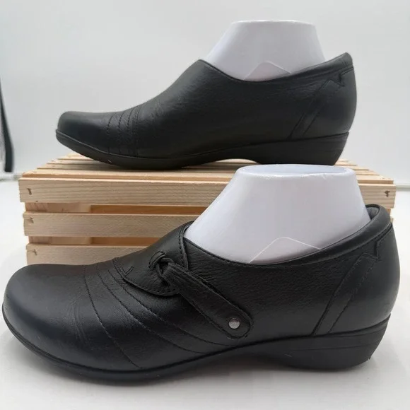Dansko Slip On Franny Leather Professional Loafers Black Womens Size 39