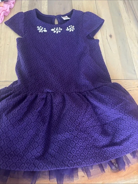 Gymboree Deep Purple Gem-Neckline Party Dress