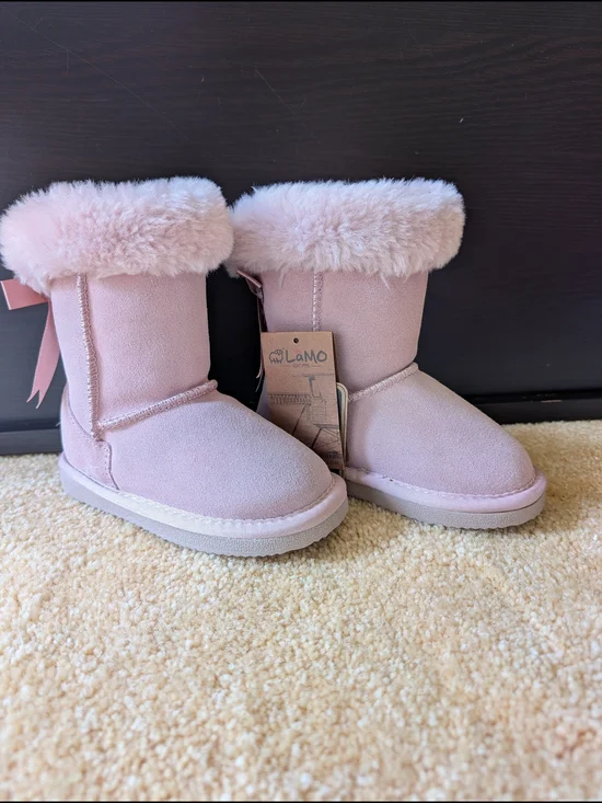 🎀 Lamo Audrey Toddler Light Pink Faux Fur Cuff Boots