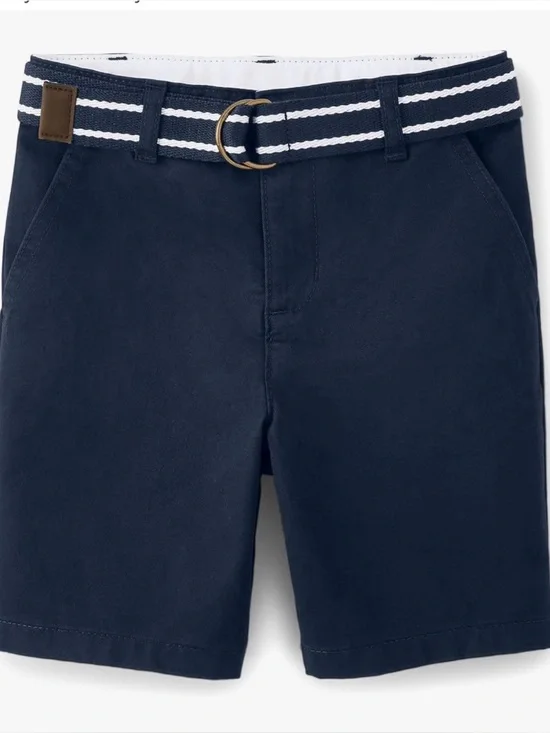 Boys Toddler Belted Navy Chino Summer Shorts