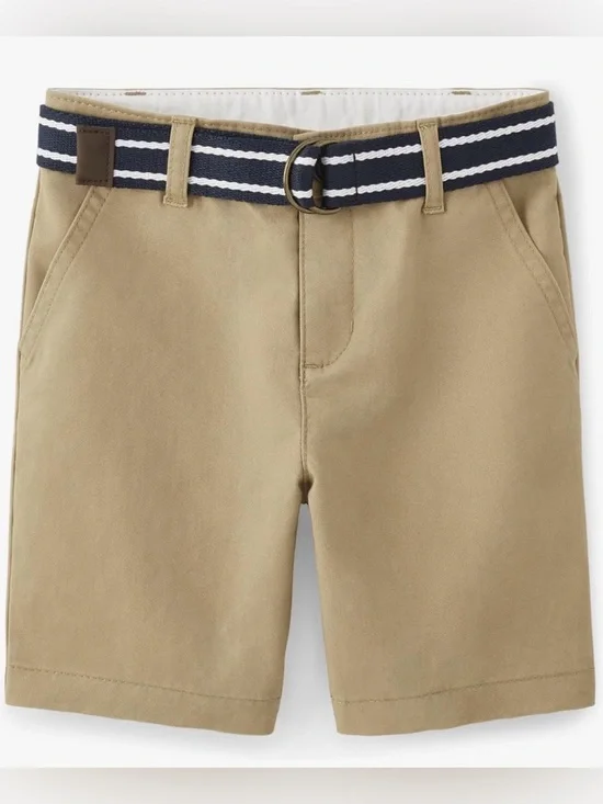 Boys Toddler Belted Twill Chino Summer Shorts