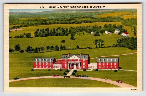 Baptist Home For Aged Building Culpeper Virginia Postcard Linen VA Unposted