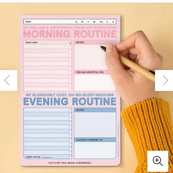 Morning and Evening Routine Notepad - NWT