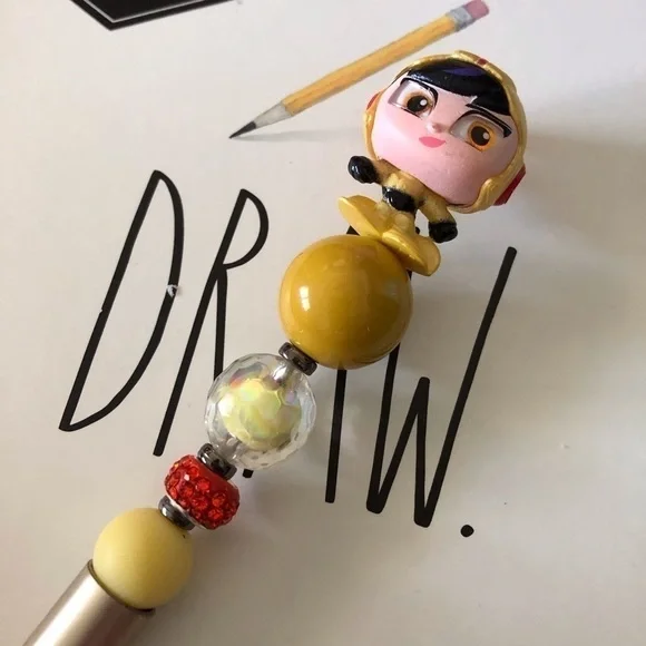 Disney Doorables: Big Hero 6: GoGo Tomago handmade beaded pen