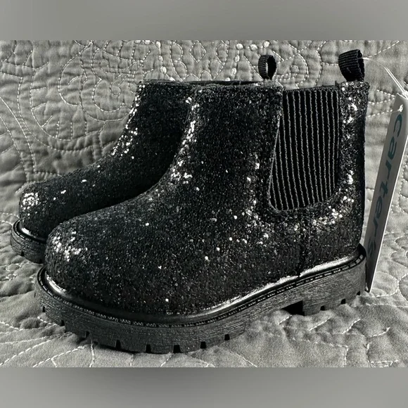 Carter’s Toddler Girls Black Bessy Flat Heel Booties NWT/Box Various Sizes