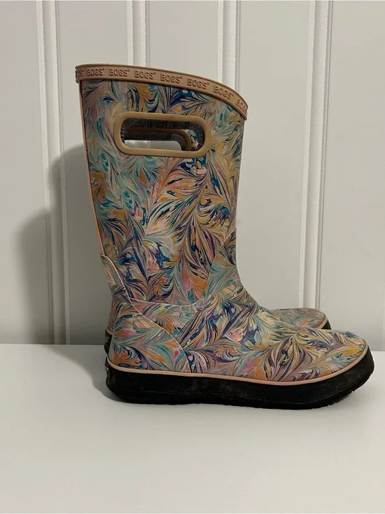 Bogs Marbled Multicolor Rain Boots pink purple