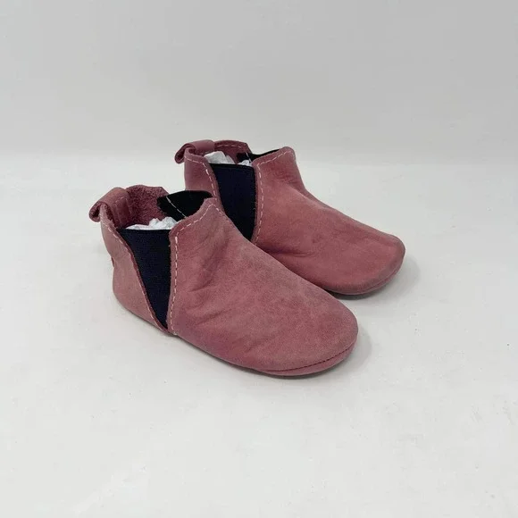 Freshly Picked Baby Shoes Chelsea Boot‎ Toddler Girls Size 8 Mauve Pink Leather