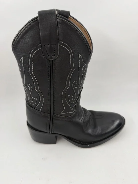 NEW! Pocono Western Kid’s Black Leather Embroidered-SZ 8.5C-Western Cowboy Boots