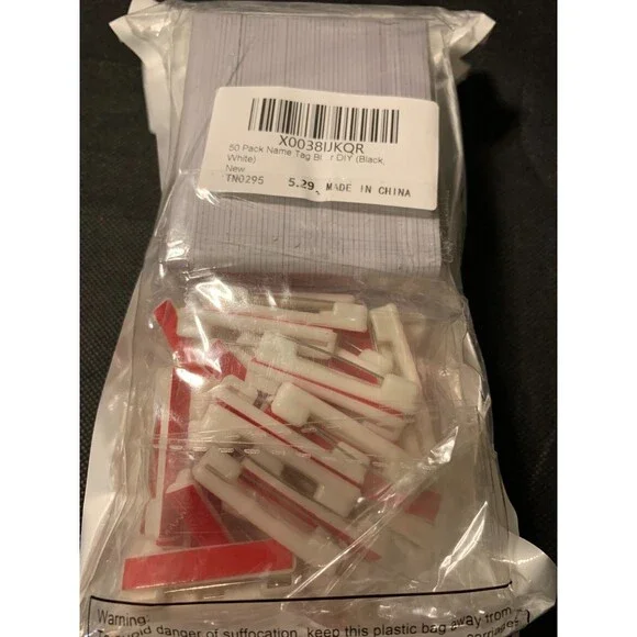 Lot of 2 50 Pack 1x3 Inch Blank Name Tag Pin Badges for Employee ID Badges