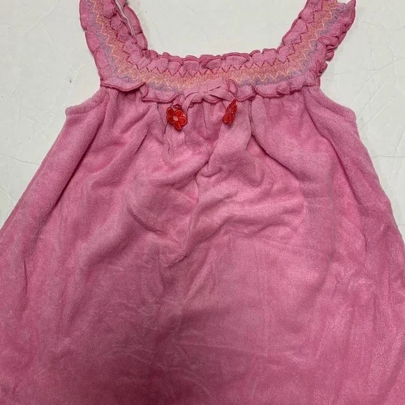 New Girls Infant Gymboree Terry Cloth Swim Cover Up Dress Size 6-12 Months Pink