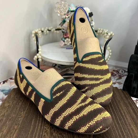 Rothy's Chai Zebra Loafers 9