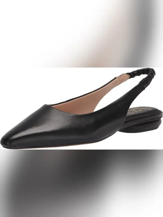 Franco Sarto Women's Briella Ballet Classic Black Slingback Pointed Toe Flat 8.5
