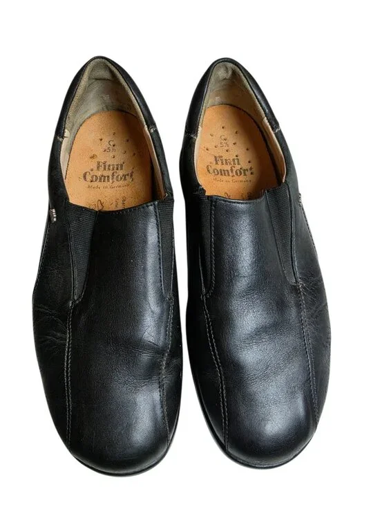 Finn Comfort  Seoul Women's Black Leather Slip-On Loafers UK 5.5 US Sz 8