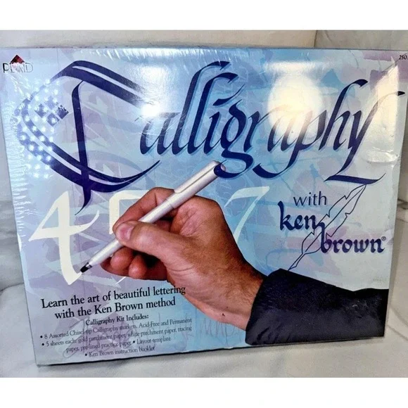 Calligraphy With Ken Brown  New & Sealed Markers, paper, Instruction Booklet