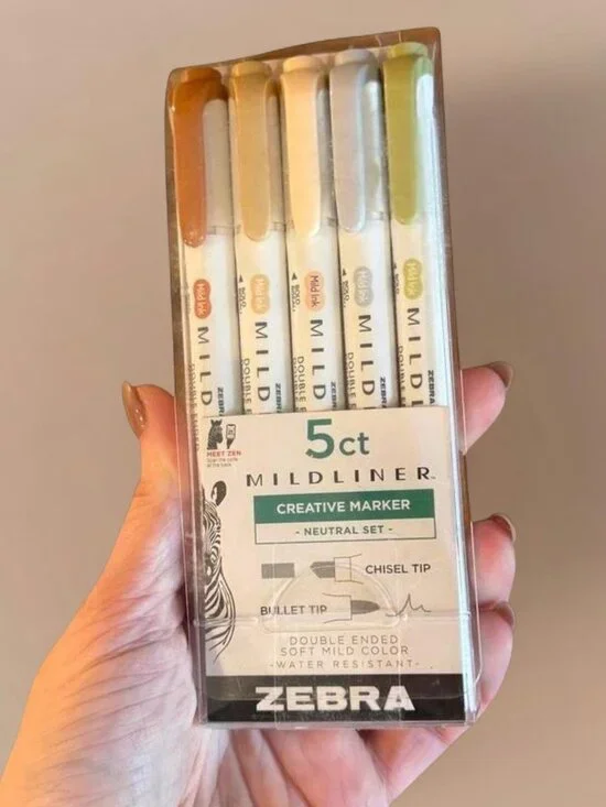 Zebra neutral set of 5 midliner markers