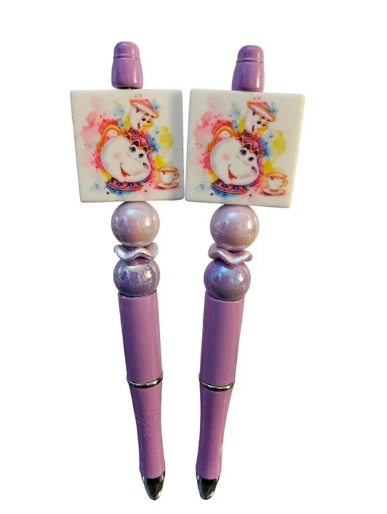 Disney Tea Pot  Purple Pen Set - Cute Writing Pens