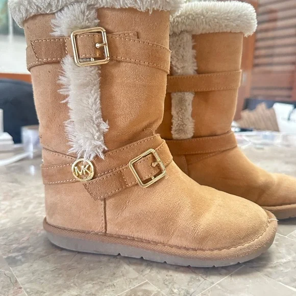 Michael Kors Tan Boots with Gold Accents
