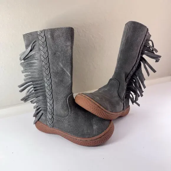 Livie & Luca Sonoma Suede Boots Toddler Girl‎ 5 Gray WORN ONCE Boho