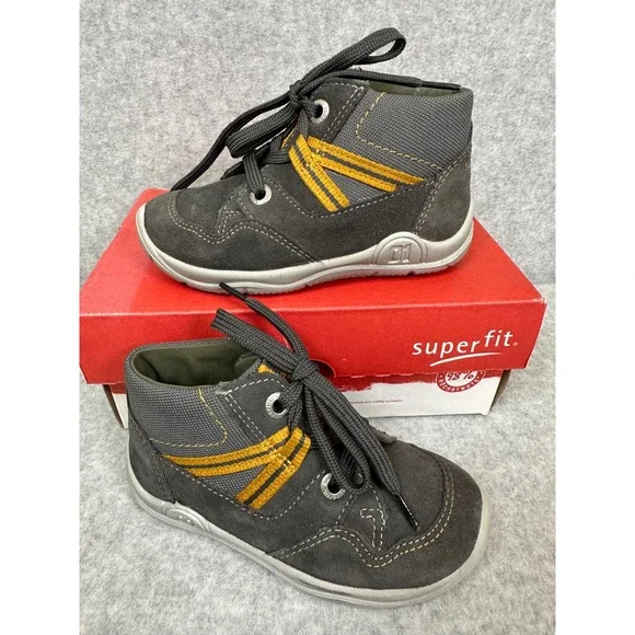 Superfit Kids Gray Suede Leather‎ Ankle Boots Toddler Size US7 /EU23