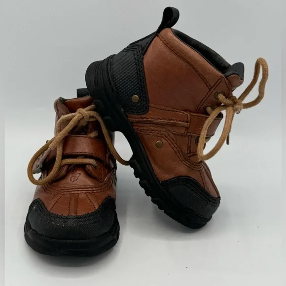 Polo Ralph Lauren Boots Toddler Size 7 Tyrek  II Brandy Leather‎ Buckle **READ**
