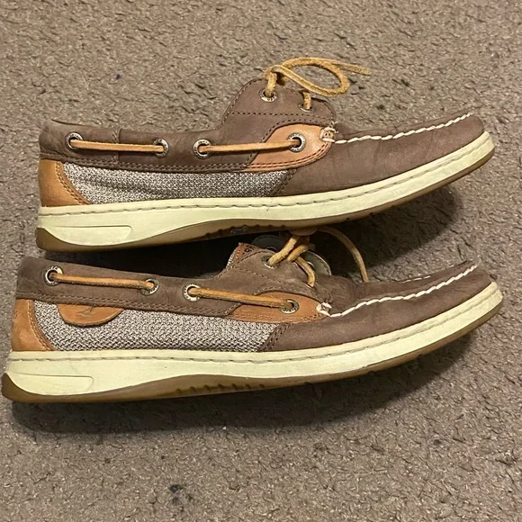 Womens Sperry Top-Sider Angelfish Tan Brown‎ Boat Shoes Size 7 STS90547