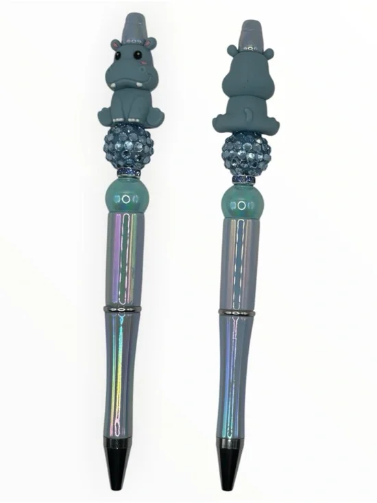 Hand Crafted Gray Iridescent Hippo Ballpoint Pen