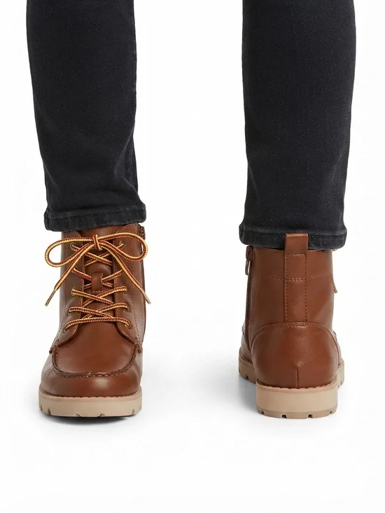 Cat & Jack Men's Tan Brown Chukka Boots with Lace-Up