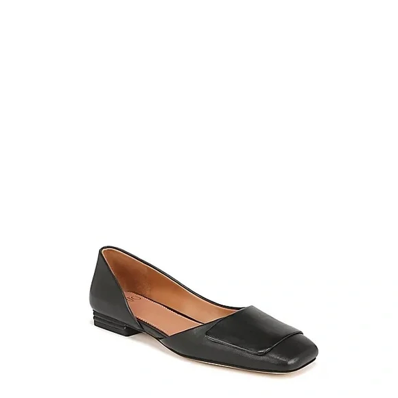 Franco Sarto‎ Elegant Black Tracy Leather Flats Size 7 EUC