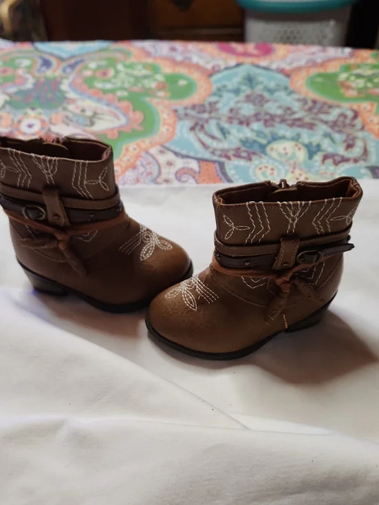 GARANIMALS sz 4 Baby Girl Western Boots Zip Sides